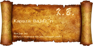 Kapsza Baján névjegykártya